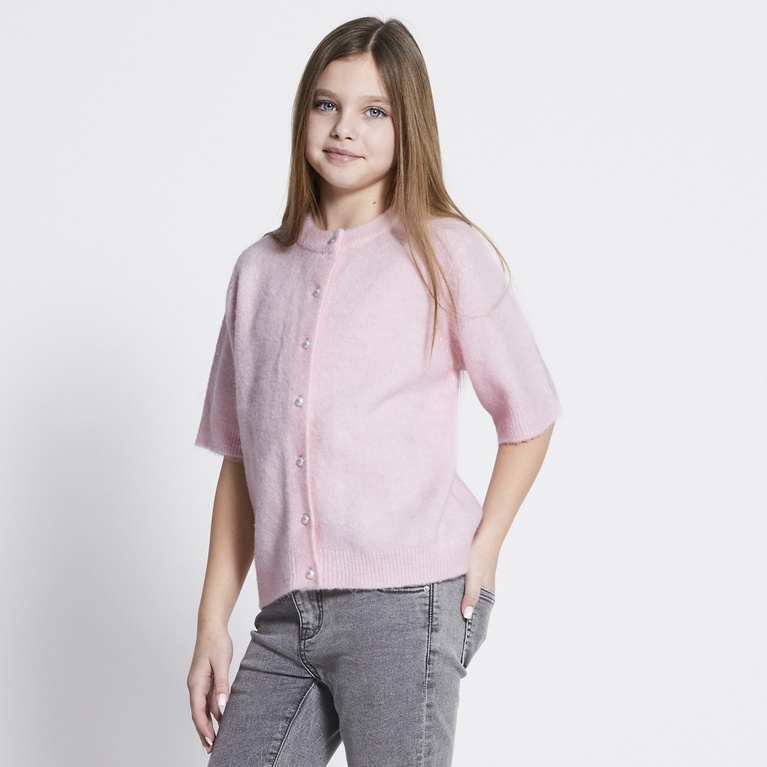 Basic Knit Short Sleeve Cardigan "Margot star"